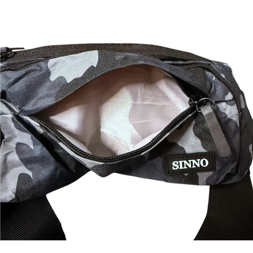 SINNO Crossbody Fanny Pack Unisex Navy Camouflage Multi-Pocket